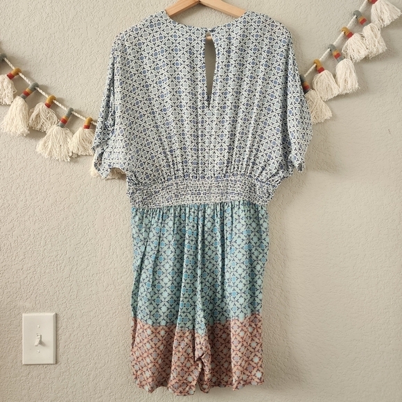 Anthropologie Conditions Apply Priscilla Geometric Embroidered Romper Boho M - Picture 3 of 12